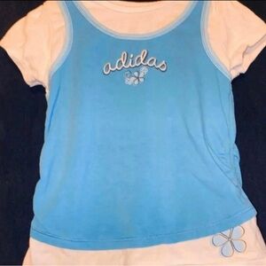 💞 Toddler Girls 2T Adidas Faux-Layered Running Tee